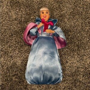 RARE Disney Store Fairy Godmother Vinyl Face  9” Doll Classic Cinderella